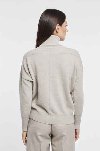 Maglia Dolcevita Over Size Naturale Donna - 4