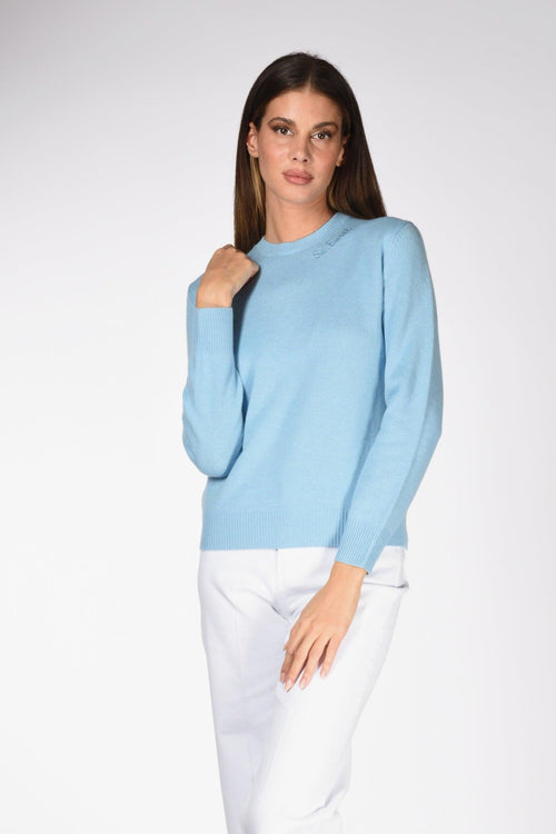 Saint Barth Maglia Girocollo Azzurro Donna - 1