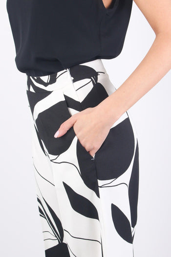 Pantalone Fantasia Astratta Bianco/nero - 8
