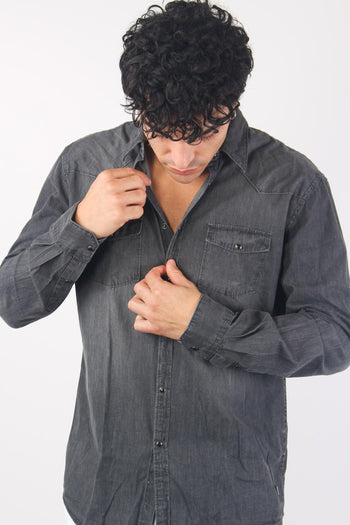 Camicia Denim West Nero - 6