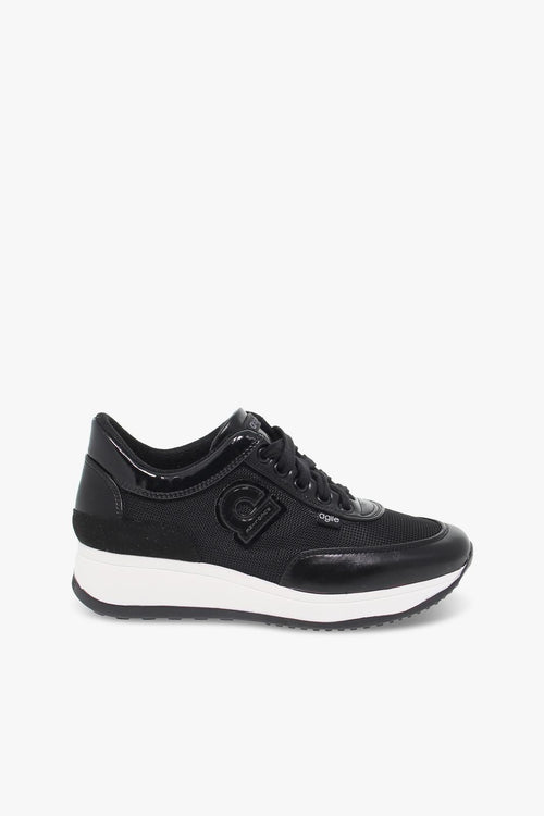 Sneakers AGILE AUDREY in pelle e tessuto nero