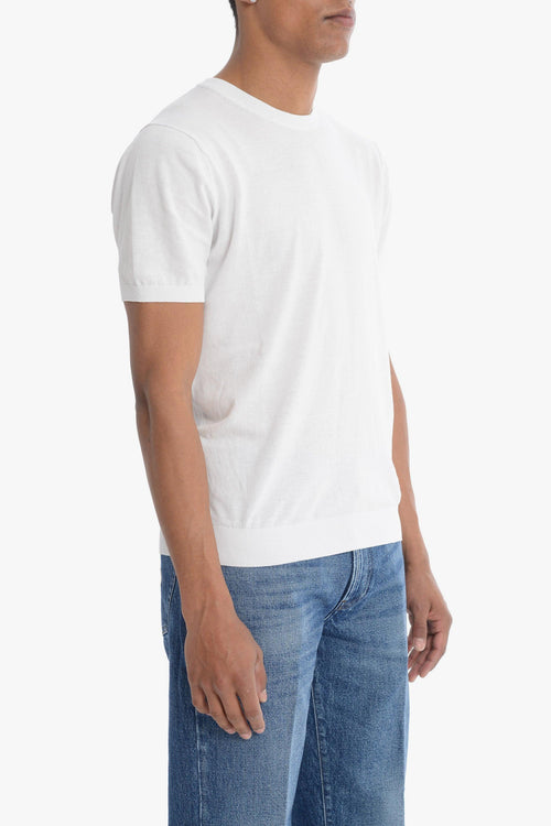 Maglia Bianco Uomo in Filo a Maniche Corte - 2