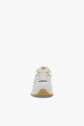 Sneakers in ecopelle e laminato bianco e oro - 4