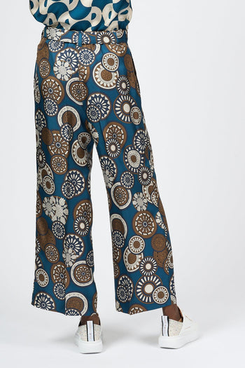 Pantalone Timebin Seta Blu Donna - 5