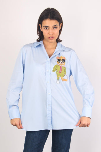 Camicia Orsetto Scritta Azzurro - 2