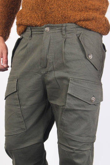 Pantalone Cotone Tasconato Military - 6