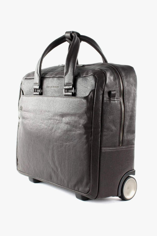 Cartella Trolley Porta Pc Ipad 10,5 Pollici Valigia Black Square Marrone Uomo