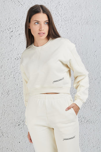 Felpa Cropped Giallo Donna - 2