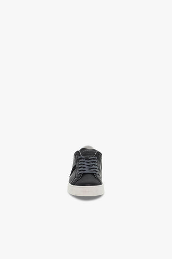 Sneakers HILL LOW CALF BLACK in pelle e camoscio nero e bianco - 4