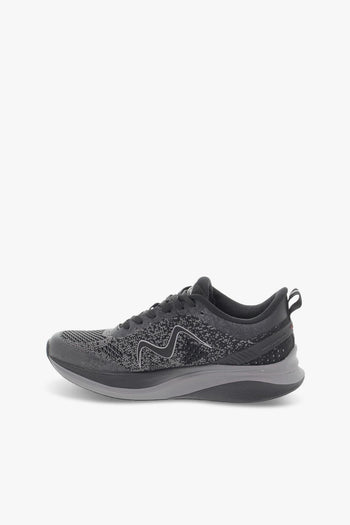 Sneakers HURACAN 3000 LACE UP W in tessuto e ecopelle nero e grigio - 3