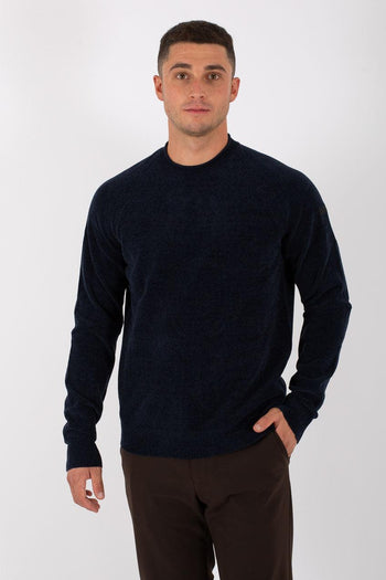 Pull Velvet Girocollo Blu Uomo - 4