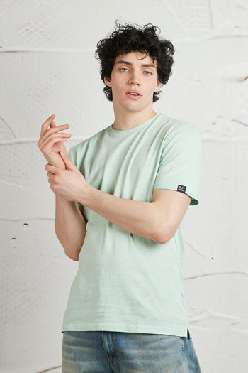 T-shirt Girocollo Cotone Colore Verde Menta - 2
