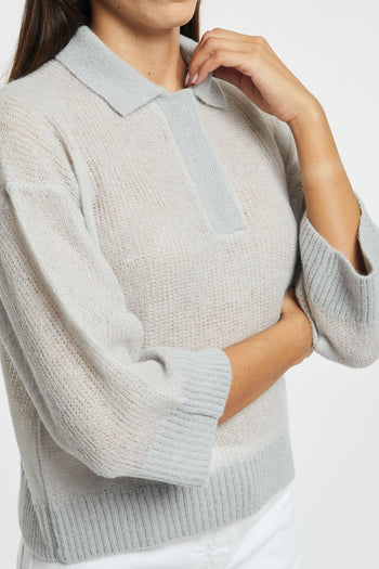 Maglia Tricot Nuvola Misto Alpaca Argento - 6