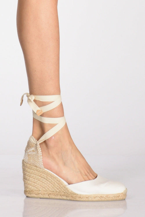 Espadrillas Zeppa Bianco/beige Donna