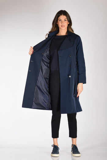 Trench Cintura Blu Donna - 6