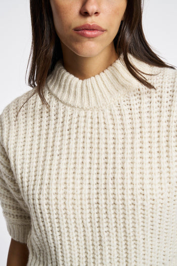 Maglia Tricot Bianco Donna - 6