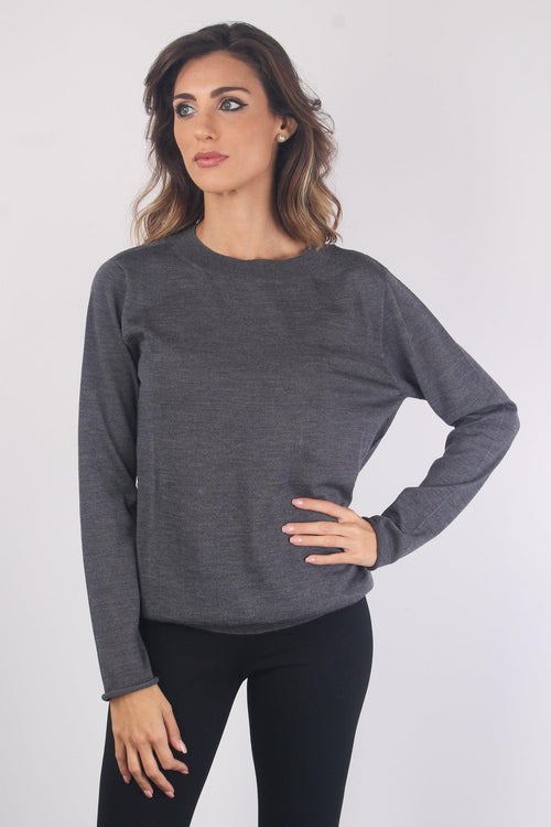 Girocollo Merinos Extra Fine Ardesia