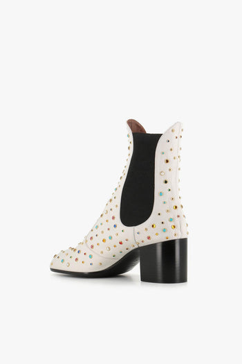 Stivaletto Angie Multicolor Studs Bianco Donna - 4