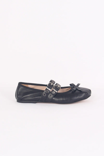 Ballerina Fibbia Borchie Vera Nero