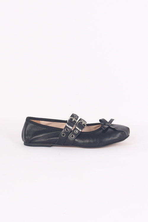 Ballerina Fibbia Borchie Vera Nero