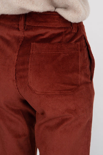 Pantalone Velluto A Coste Ruggine Donna - 3