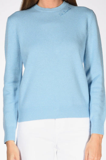 Saint Barth Maglia Girocollo Azzurro Donna - 3