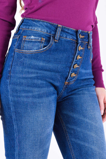 Jeans Bottoni Diversi Denim - 4