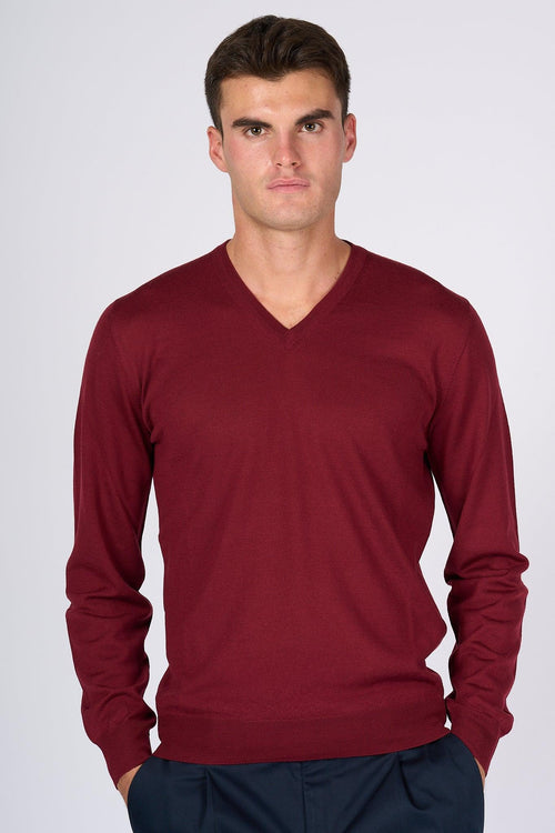 Maglia V Pukaky Rosso Scuro Uomo