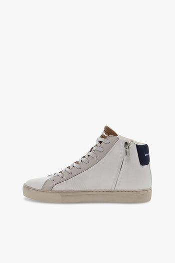 Sneakers HIGH TOP ESSENTIAL in pelle bianco e blu - 3