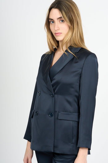 Giacca OVEST in Raso Blu Donna - 3