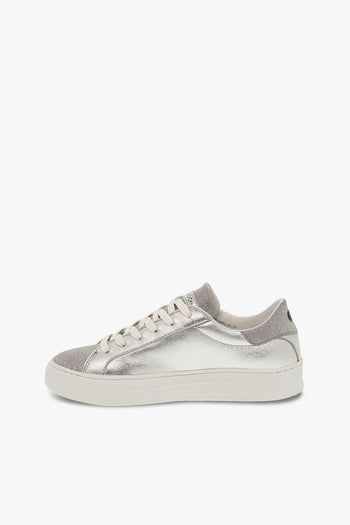 Sneakers SONIK LOW CUT in laminato e glitter platino - 3