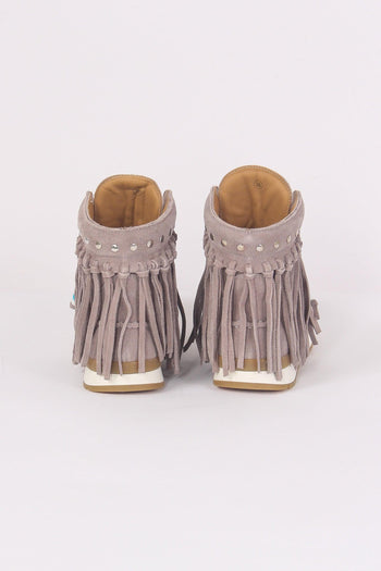 Stivaletto Allacciato Frange Grigio - 3