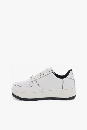 Sneakers REBOUND WHITE BLACK in pelle e pelle bianco e nero - 3