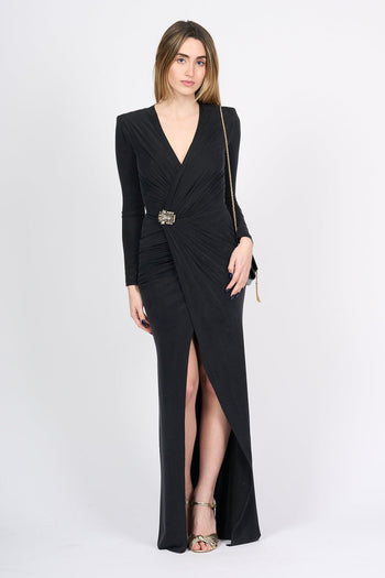 Abito Red Carpet Drappeggiato Nero Donna - 3