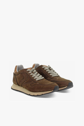 Sneakers LIAM PUMP in nabuk e pelle marrone e cuoio - 5