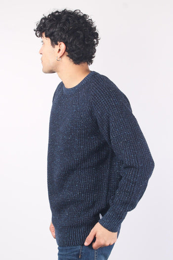 Girocollo Tweed Wool Navy - 4