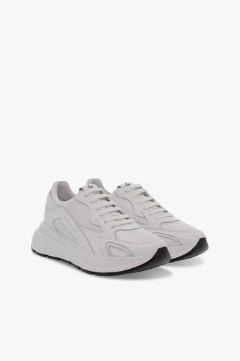 Sneakers ZED in nappa e tessuto bianco - 5