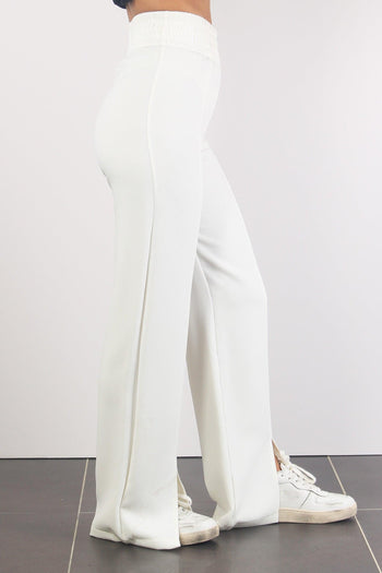 Pantalone Palazzo Spacco Off White - 7