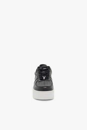 Sneakers RICH BLACK GLITTER PATENT in pelle e vernice nero e bianco - 4