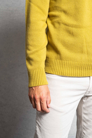 Maglia Scollo A V Giallo Uomo - 4