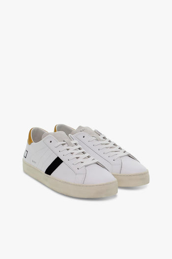 Sneakers HILL LOW CALF WHITE-ORANGE in pelle e camoscio bianco e arancio - 5