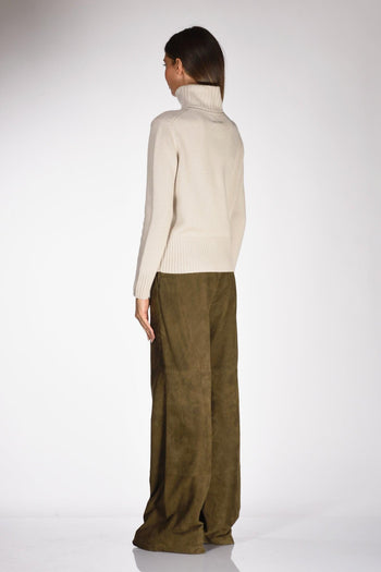Collo Alto Beige Chiaro Donna - 5