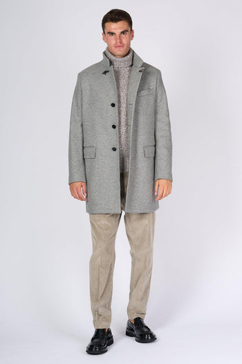 Cappotto Lana Grigio Chiaro Uomo - 5