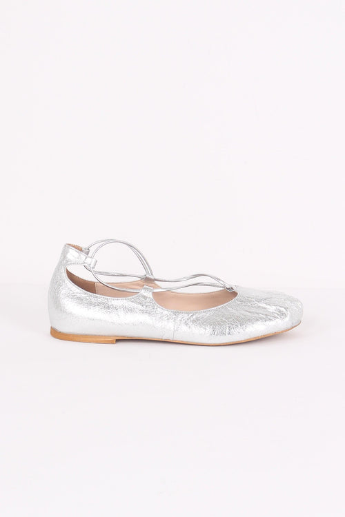 Ballerina Lacci Laminata Vera Argento