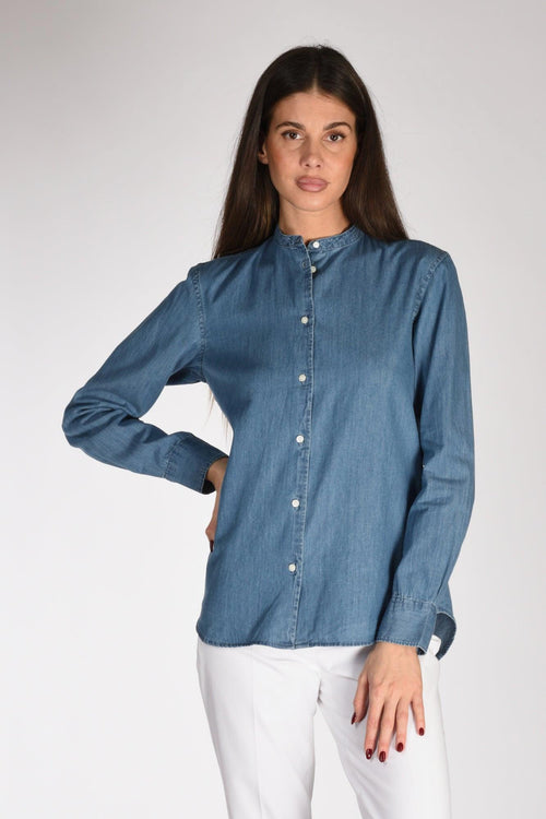 Camicia Coreana Blu Jeans Donna