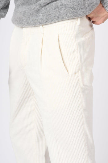 Pantalone Tapered Velluto Panna Uomo - 5