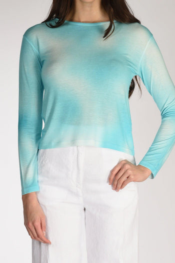 Maglia Girocollo Azzurro Chiaro Donna - 3