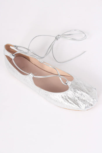 Ballerina Lacci Laminata Vera Argento - 5