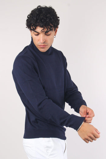 Maglia Collo Alto Basica Navy Blue - 4