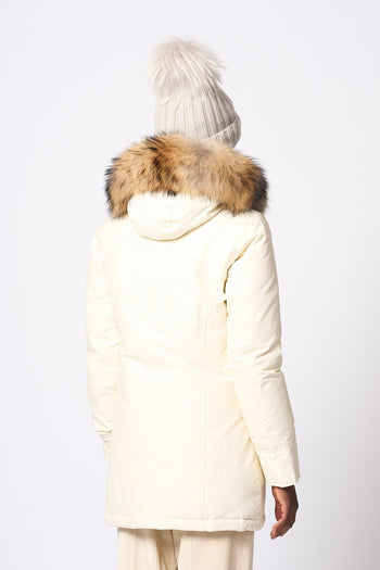Arctic Racoon Parka Latte Donna - 4